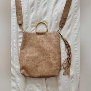 Anthropologie Vegan Leather Floral Embossed Bag